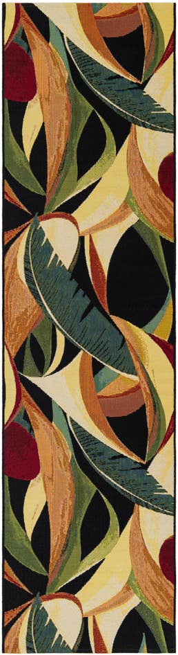 Detail image of 2' 7 x 10' Easy-Clean Botanical Indoor / Outdoor Runner Rug