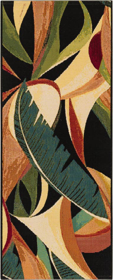 Detail image of 2' x 5' Easy-Clean Botanical Indoor / Outdoor Runner Rug