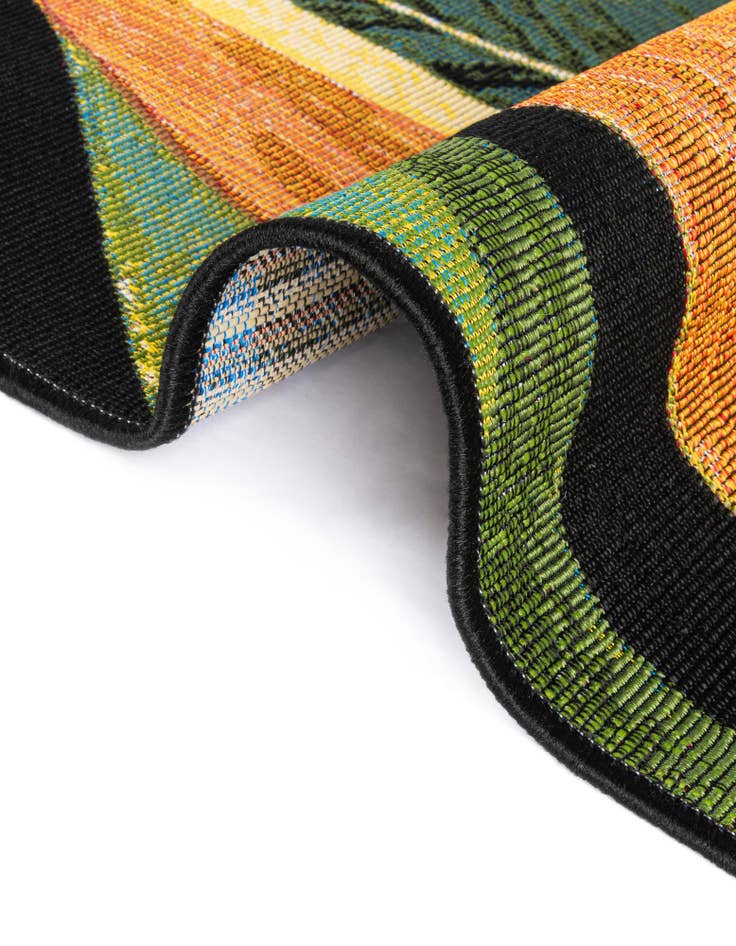 Detail image of 2' x 6' Easy-Clean Botanical Indoor / Outdoor Runner Rug