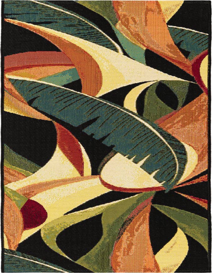 Detail image of 2' x 6' Easy-Clean Botanical Indoor / Outdoor Runner Rug