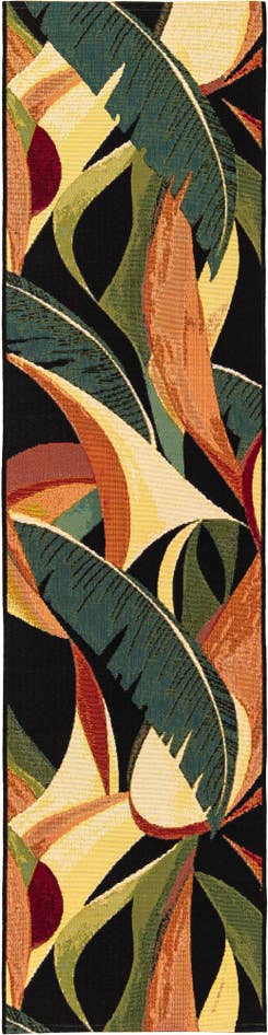 Detail image of 2' x 8' Easy-Clean Botanical Indoor / Outdoor Runner Rug