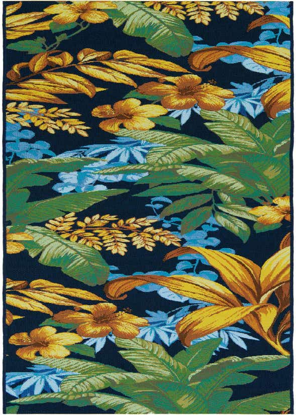 2' 7 x 9' Easy-Clean Botanical Indoor / Outdoor Runner Rug