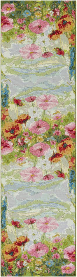 Detail image of 2' 7 x 10' Easy-Clean Botanical Indoor / Outdoor Runner Rug