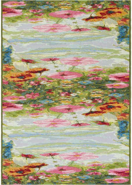 2' 7 x 12' Easy-Clean Botanical Indoor / Outdoor Runner Rug