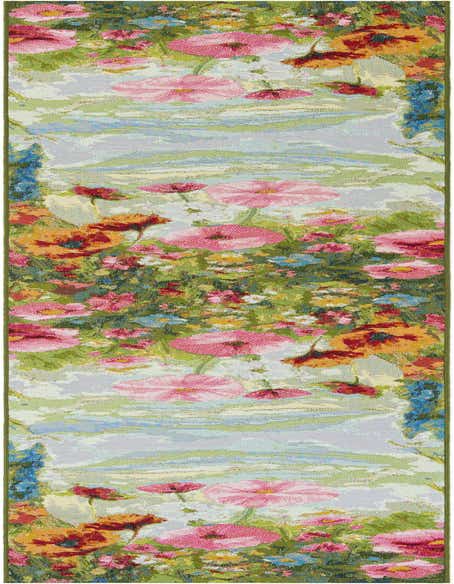 2' 7 x 12' Easy-Clean Botanical Indoor / Outdoor Runner Rug