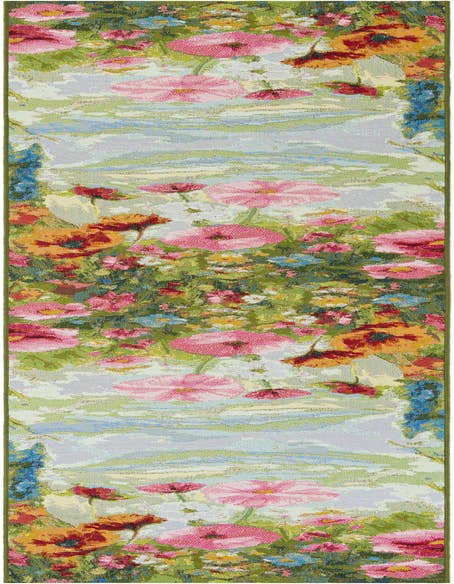 Detail image of 2' 7 x 12' Easy-Clean Botanical Indoor / Outdoor Runner Rug