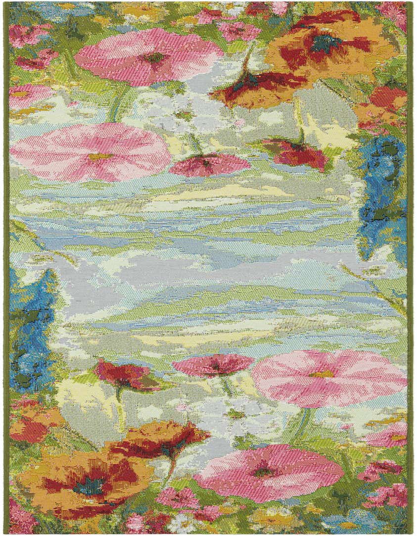 2' x 5' Easy-Clean Botanical Indoor / Outdoor Runner Rug