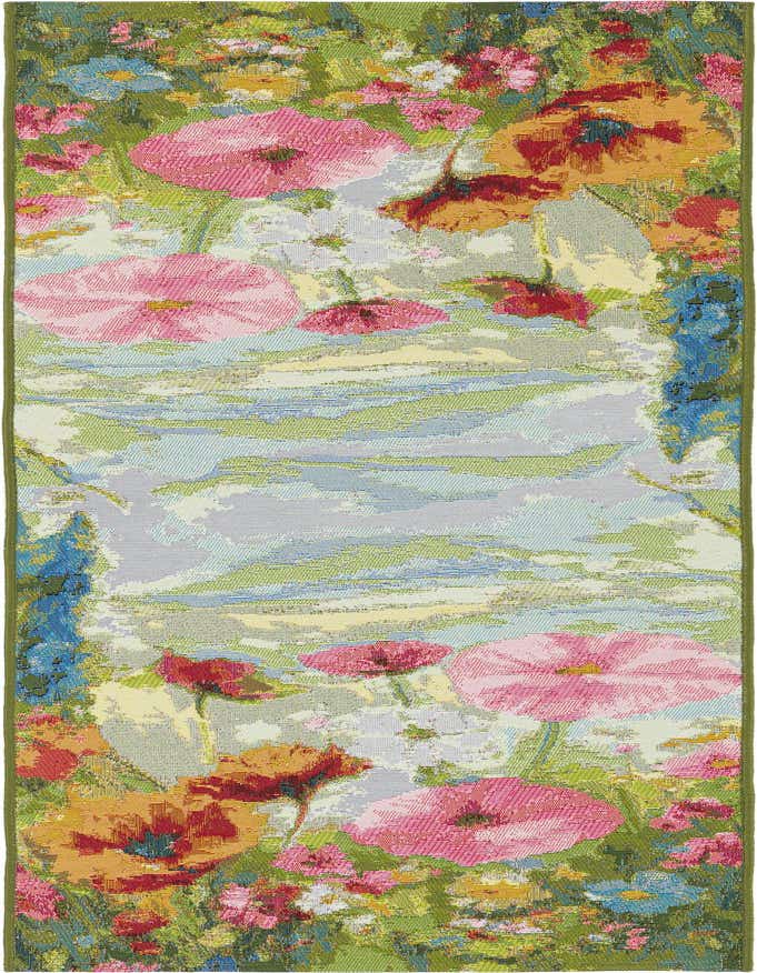 2' x 6' Easy-Clean Botanical Indoor / Outdoor Runner Rug