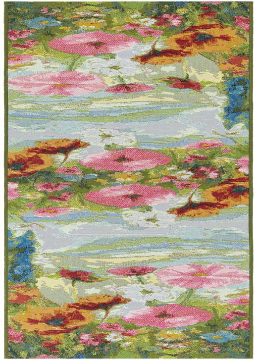 2' x 8' Easy-Clean Botanical Indoor / Outdoor Runner Rug