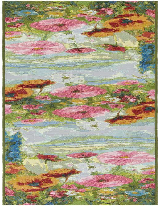 2' x 8' Easy-Clean Botanical Indoor / Outdoor Runner Rug