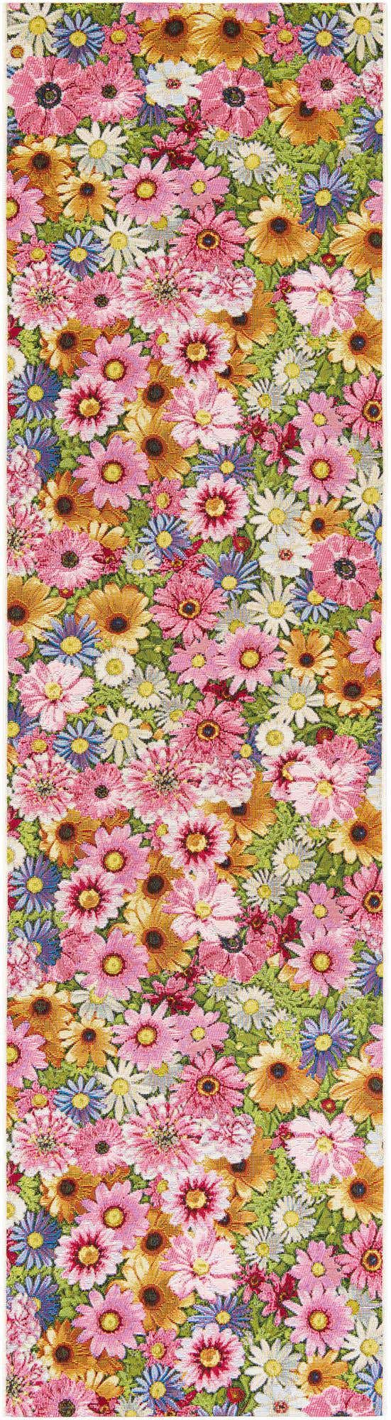 2' 7 x 10' Easy-Clean Botanical Indoor / Outdoor Runner Rug