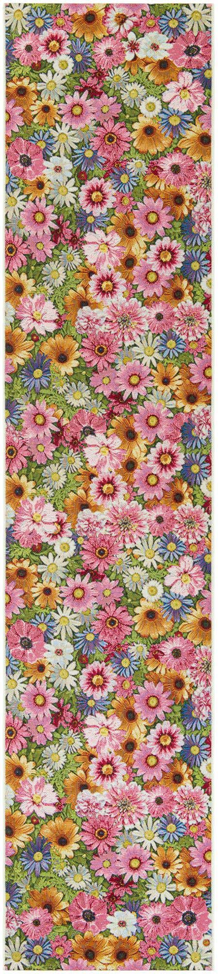 2' 7 x 12' Easy-Clean Botanical Indoor / Outdoor Runner Rug