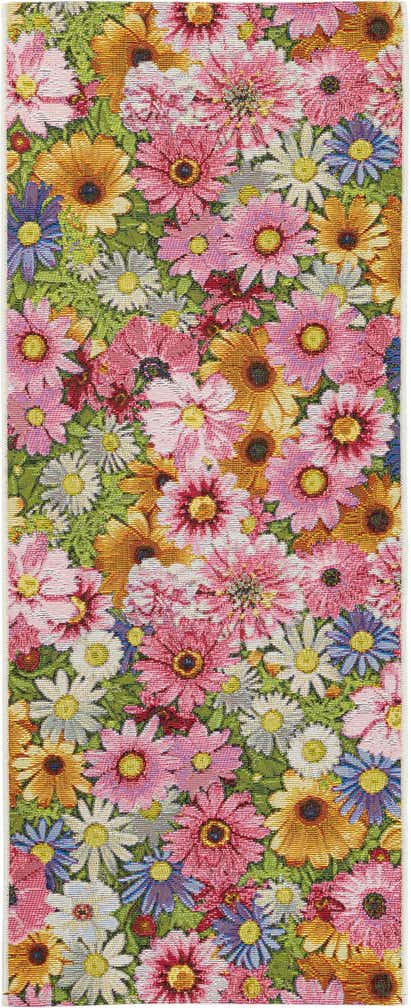 2' x 5' Easy-Clean Botanical Indoor / Outdoor Runner Rug
