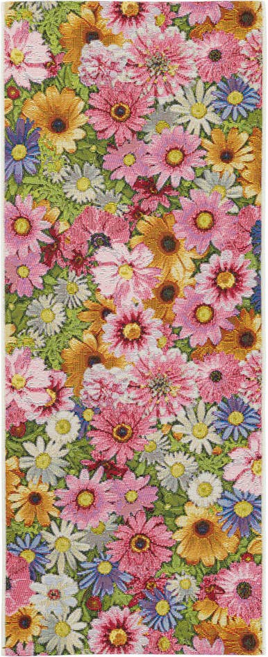 Detail image of 2' x 5' Easy-Clean Botanical Indoor / Outdoor Runner Rug