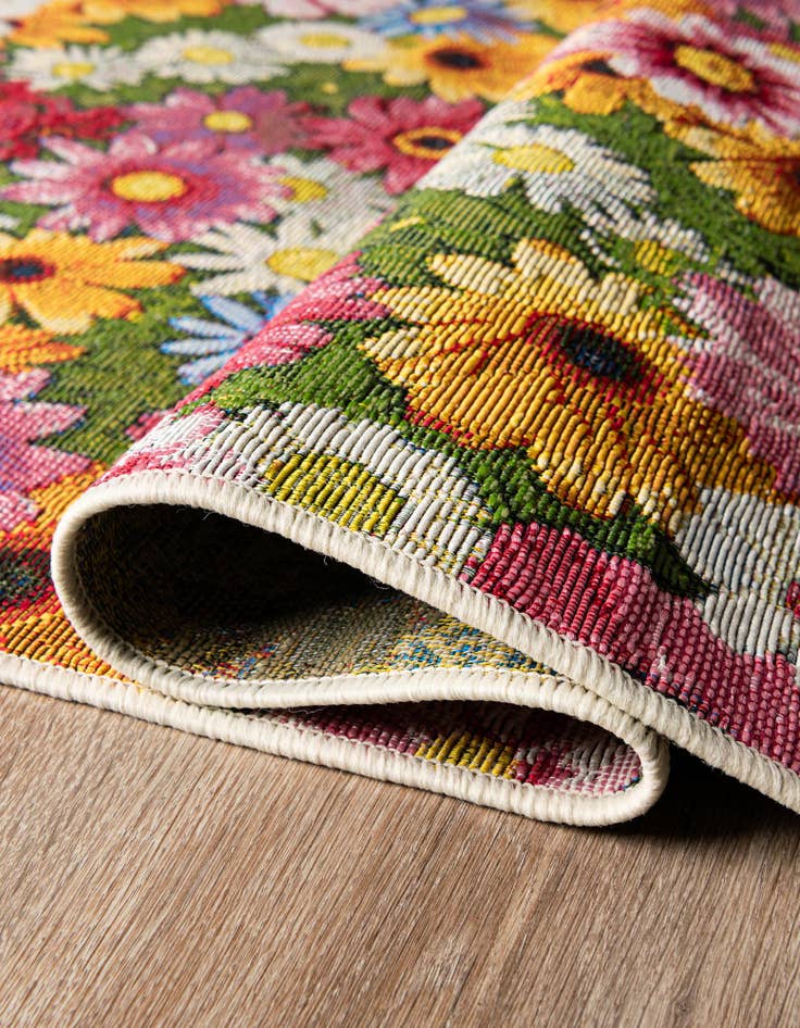 Detail image of 2' 7 x 10'  Washable Botanical Indoor / Outdoor Runner Rug