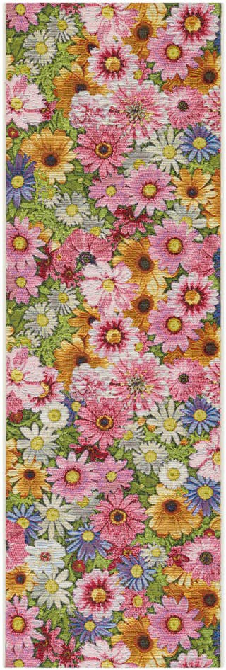 Detail image of 2' x 6' Easy-Clean Botanical Indoor / Outdoor Runner Rug
