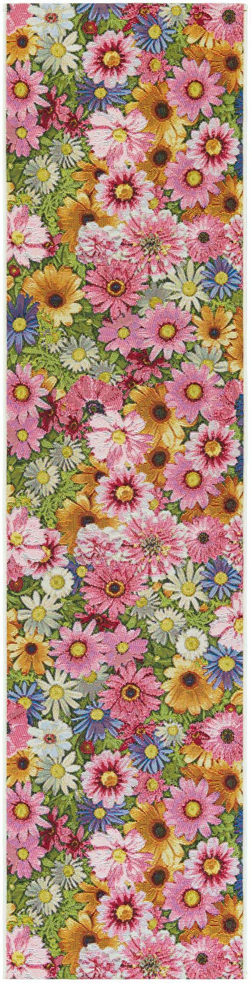2' x 8' Easy-Clean Botanical Indoor / Outdoor Runner Rug