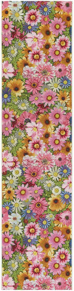 2' x 8' Easy-Clean Botanical Indoor / Outdoor Runner Rug