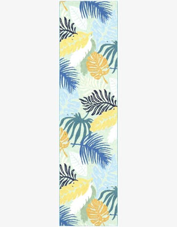 2' 7 x 10' Easy-Clean Botanical Indoor / Outdoor Runner Rug