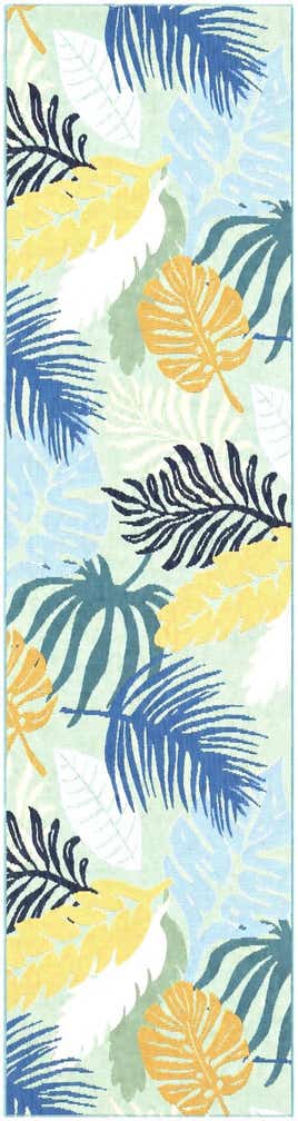 2' 7 x 10' Easy-Clean Botanical Indoor / Outdoor Runner Rug