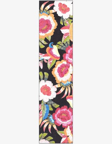 2' 7 x 11' Easy-Clean Botanical Indoor / Outdoor Runner Rug