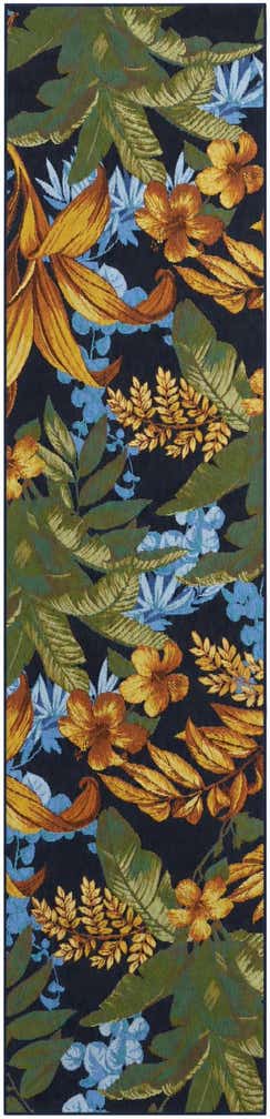 2' 7 x 11' Easy-Clean Botanical Indoor / Outdoor Runner Rug