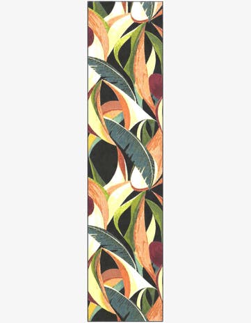 2' 7 x 11' Easy-Clean Botanical Indoor / Outdoor Runner Rug