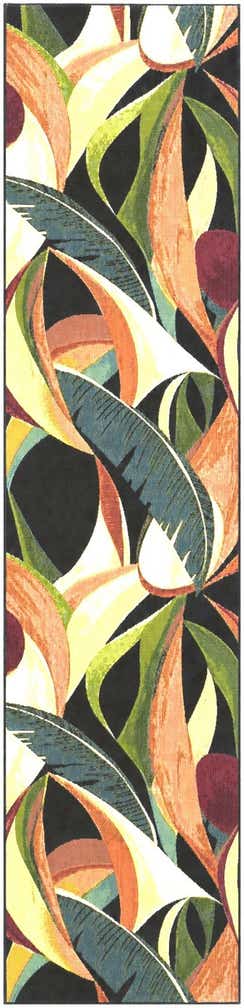 2' 7 x 11' Easy-Clean Botanical Indoor / Outdoor Runner Rug