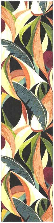 Detailansicht von 80cm x 335cm Leicht zu reinigen Botanical Innen- / Außenbereich Läufer Teppich