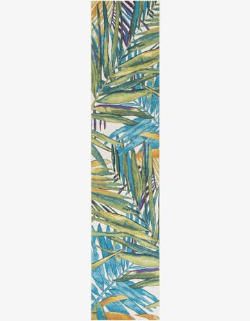 2' 7 x 12' Easy-Clean Botanical Indoor / Outdoor Runner Rug