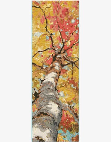 2' x 6' 1 Easy-Clean Botanical Indoor / Outdoor Runner Rug