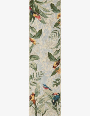 Easy-Clean Botanical Indoor / Outdoor Runner Rug