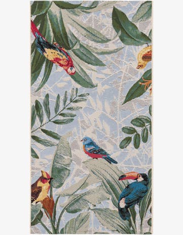 2' 7 x 5' 3 Easy-Clean Botanical Indoor / Outdoor Runner Rug