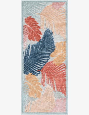 2' 2 x 5' 3 Easy-Clean Botanical Indoor / Outdoor Runner Rug