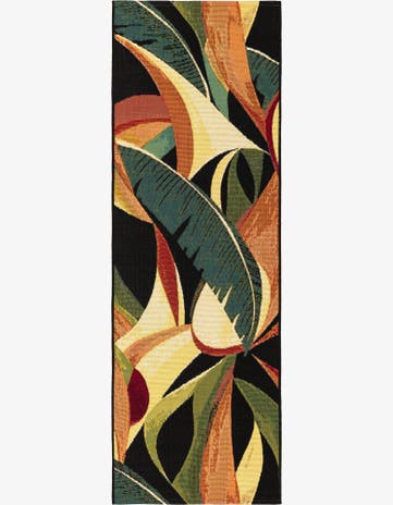 2' x 6' Easy-Clean Botanical Indoor / Outdoor Runner Rug