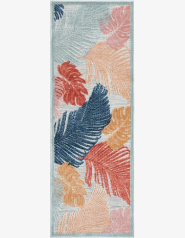 2' 2 x 6' Easy-Clean Botanical Indoor / Outdoor Runner Rug