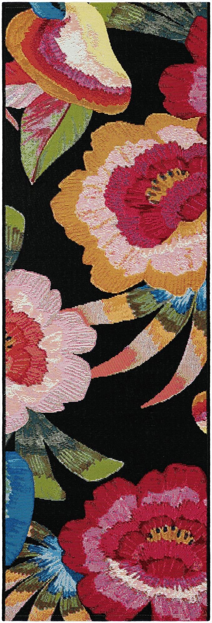 Primary image 2' x 6'  Washable Botanical Indoor / Outdoor Runner Rug