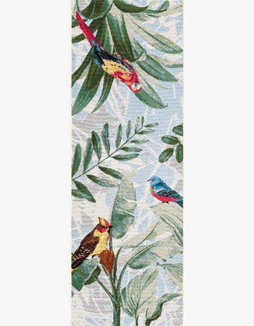 Easy-Clean Botanical Indoor / Outdoor Runner Rug