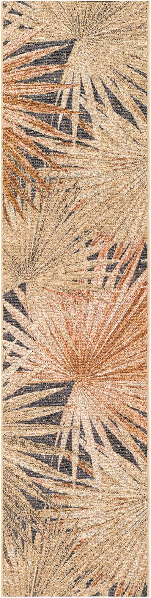 2' x 8'  Washable Botanical Indoor / Outdoor Runner Rug