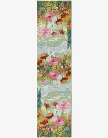 Easy-Clean Botanical Indoor / Outdoor Runner Rug