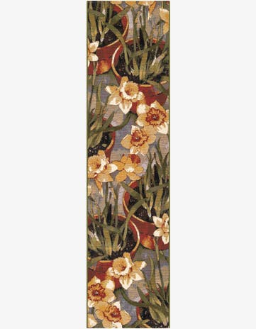 Easy-Clean Botanical Indoor / Outdoor Runner Rug