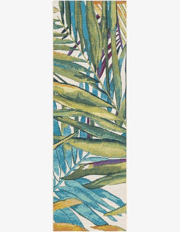 2' x 6' Easy-Clean Botanical Indoor / Outdoor Runner Rug