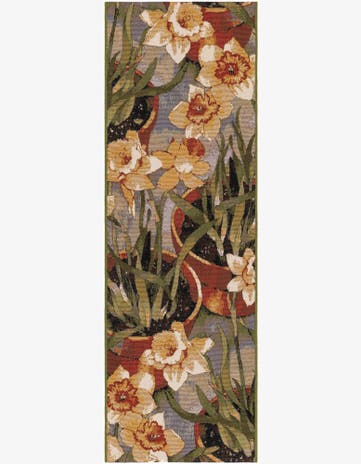 Easy-Clean Botanical Indoor / Outdoor Runner Rug