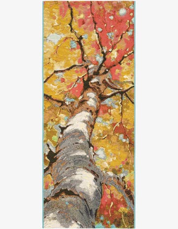 2' x 5' 1 Easy-Clean Botanical Indoor / Outdoor Runner Rug