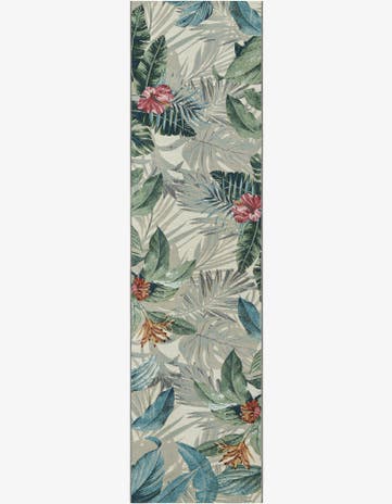 2' 7 x 11' Easy-Clean Botanical Indoor / Outdoor Runner Rug