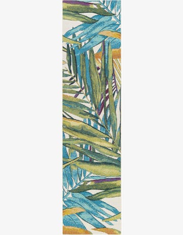 2' x 8' Easy-Clean Botanical Indoor / Outdoor Runner Rug