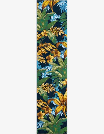 Easy-Clean Botanical Indoor / Outdoor Runner Rug