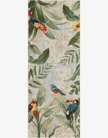 Easy-Clean Botanical Indoor / Outdoor Runner Rug