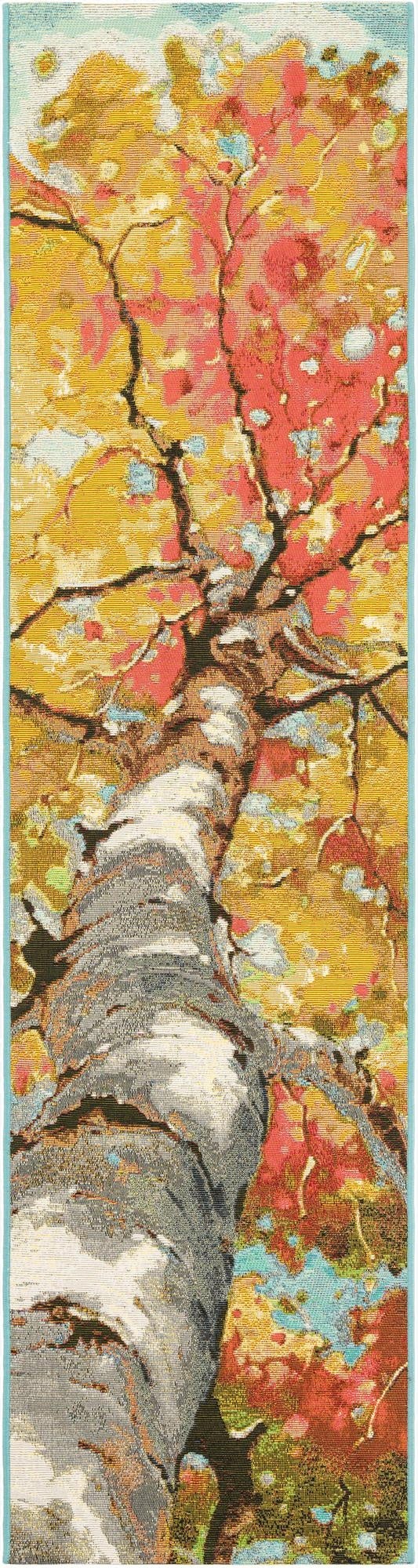 2' x 8'  Washable Botanical Indoor / Outdoor Runner Rug