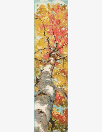 2' x 8' Easy-Clean Botanical Indoor / Outdoor Runner Rug